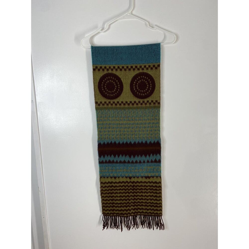 Vintage Manhattan Scarf Company Geometric Art Deco Style Scarf Soft Fringe